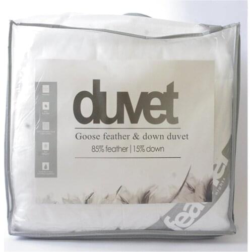 Duvet filled with white Goose feather & down tog value 10.5 for winter 350 gsm UK single size 4.5' * 6.5' wholesale