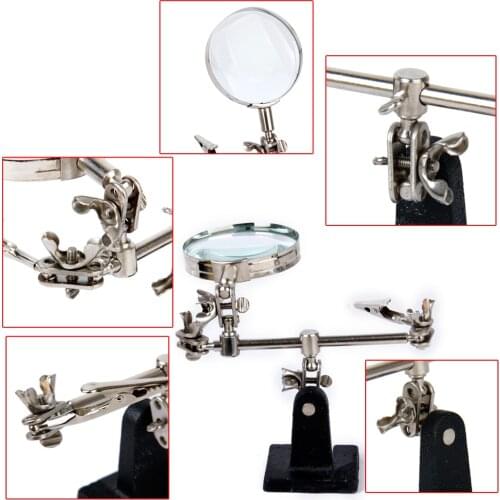 Helping 3rd Hand Soldering Iron Stand w/ Vise Clamp & 2.5X Magnifying Glass DIY
