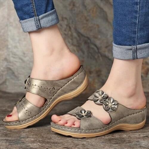 Women sandals women casual wedges summer open-toe sandals beach slippers