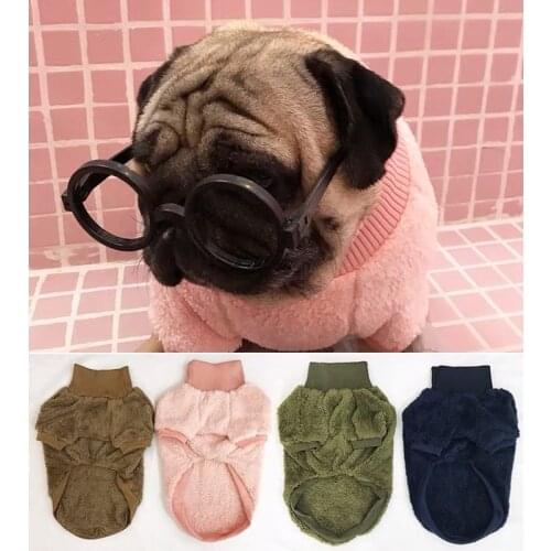 French Bulldog Wool Jacket Fashion Coat Winter Warm Pet Dog Clothes for Small Medium Dogs Corgi Chihuahua Pug Costume KLC06