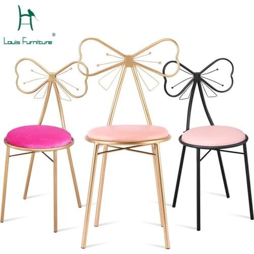 Louis Fashion Living Room Chairs Modern Simple Makeup Stool Nordic Girls Heart