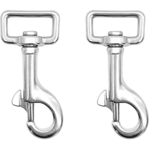 2Pcs Heavy Duty Square Eye Brass Snap Hook Pet Buckle Trigger Clip Swivel Clasp for use with Dog Lead & Horse Rug Leg Straps