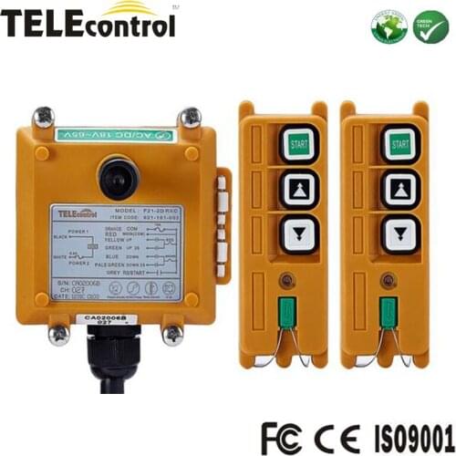 Telecrane F21-2D dual two steps up down multiple control system motor winch conveyor radio remote control with 2 transmitter