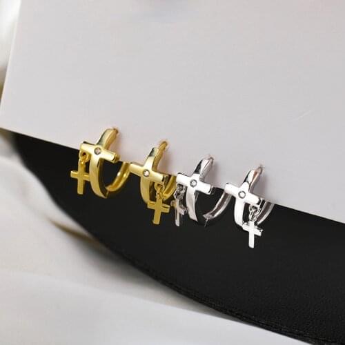 Women Jewelry Fashion Cross Ear Clip Earrings Simply Deign Popular Style Hot Selling Ear clip For Girl Fine Accessories