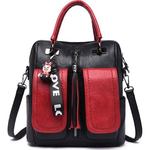 Mochila Feminina Women Leather Travel Backpack Female School Bags for Teenage Girls Large Capacity Shoulder Bags for Women 2021