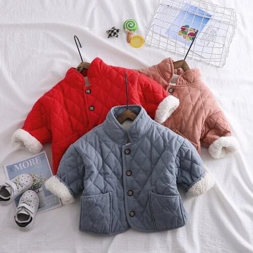 Baby Girl Winter Clothes Coats 2019 Thicken Plus Velvet Boys Jackets Single-breasted Toddler Kids Clothing Children Coats New