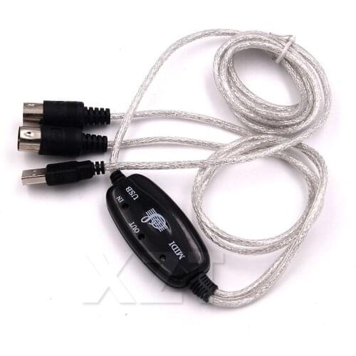 1pcs Original 2M MIDI USB IN-OUT Interface Cable Cord Line Converter PC to Music Keyboard for Windows XP, Vista for Mac OS