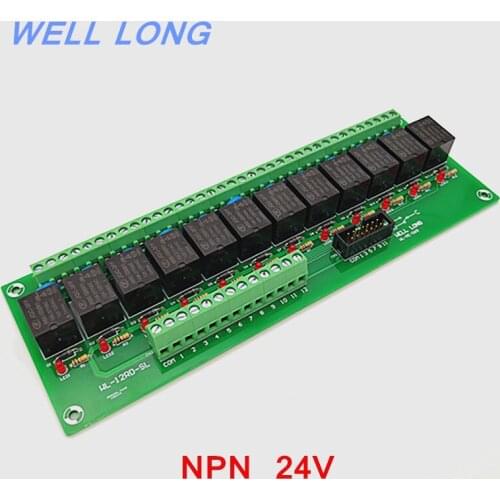 12 Channel NPN Type 24V 15A Power Relay Interface Module,HF JQC-3FF-24V-1ZS Relay