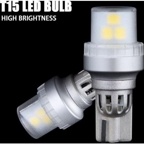 2Pcs 12V 6000K T15 Newest 2835 Chip Turn Light Avoid Poor Contact W16W LED Car Bulb White Singal Light Reversing lights 6SMD