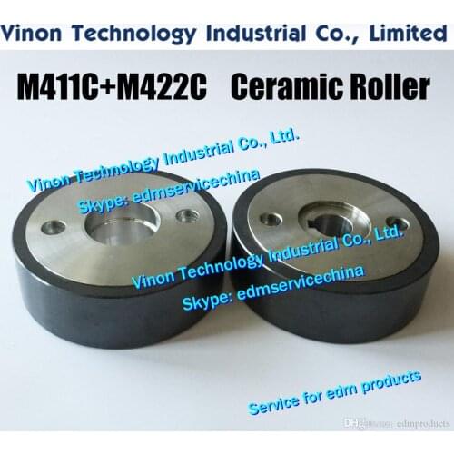 2pcs) M411C+M412C MV Capstan Roller+Pinch Roller Set Ø80x25t (Black Ceramic type) X055C663G51+X055C662G51 Feed section