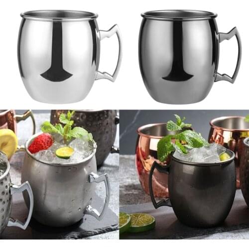 530ml 18 Ounces Moscow Mule Mug Stainless Steel Coffee Cup for Beer Cocktail Drinking Kitchen Bar Home Party Supplies