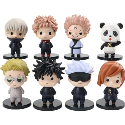 8Pcs Anime Jujutsu Kaisen Figures Itadori Yuji Fushiguro Megumi Q Version Action Figure Gojo Satoru Kugisaki Nobara Model Toys