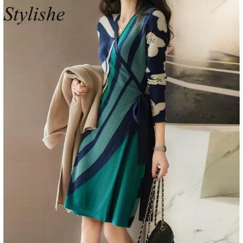 Модные вязаные платья Aelegantmis China At AliExpress