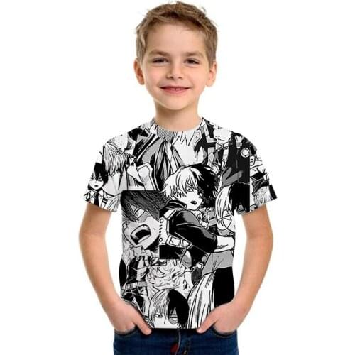 My Hero Academia Boys/Girls T-shirt Clothes Children Funny Anime Cartoon T Shirt My Hero Academia Kids Clothes Boys T Shirt Tops