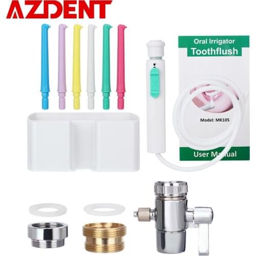 AZDENT 6 Tips Faucet Dental Flosser Switch Oral Water Irrigator Implement Irrigation Single Multi jet Floss Family Tooth Cleaner