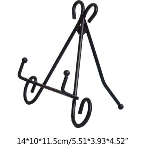 Wrought Iron Art Vertical Plate Shelf Dish Storage Rack European Style Display 94PF