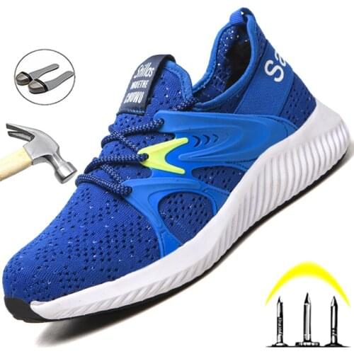 Lightweight Sneaker Steel Toe Safety Shoes Men Anti-smash Anti-stab Work Shoes Security Protective Shoes Work Sneakers Men Shoes