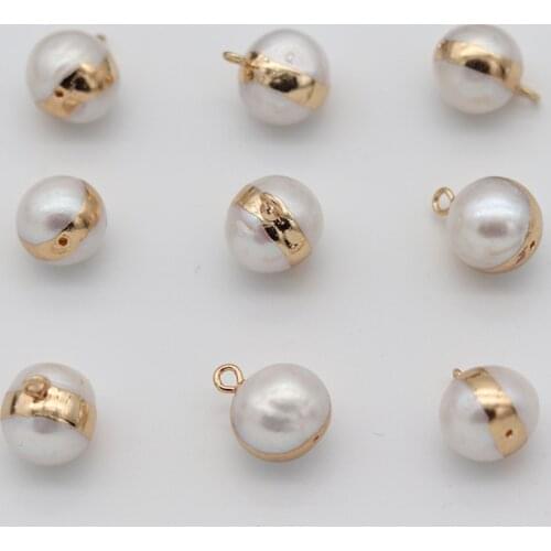 5PCS Natural Pearl Connector Round Shape For DIY Bracelet Design Beautiful Meaning Jewelry 8x16-10x18mm