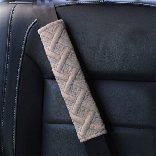 [MIX] 30Pairs 26*6cm Plush Lattice Car Seat Belt Cover Embroidered M Shoulder Pads Padding Safety Belt Auto Interior Decoration