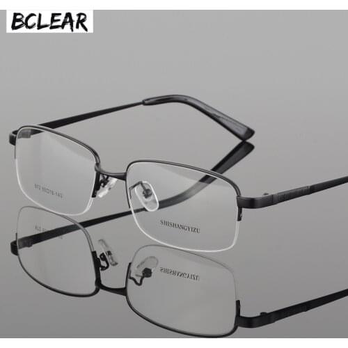 BCLEAR Half Rim Alloy Front Rim Optical Eyeglasses Frame for Men and Women Eyewear Fashion Brand Designer Business Men Frames