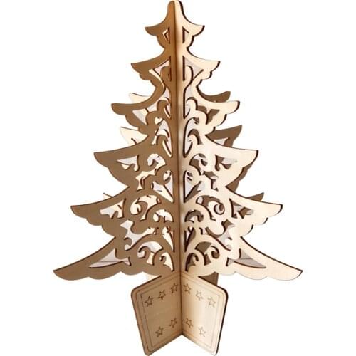 30cm Unfinished Wooden Christmas Tree Shape Table Ornaments for Christmas Wooden Crafts Ornaments, DIY Crafts