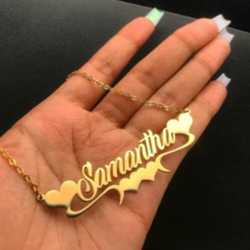 Stainless Steel Custom Necklace For Women Name Personalized Jewelry Men Nameplate Pendant Necklaces Jewelry Gift For Friend