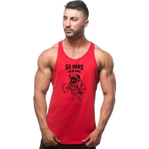 New Arrival Pug Squat Exercise Hard vest bodybuilding clothing fitness men undershirt solid tank tops blank men undershirt