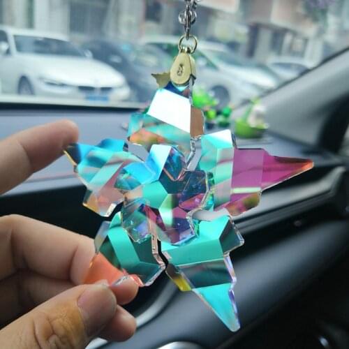 30th Anniversary Crystal Snowflake Car Pendant Car Rearview Mirror Pendant Interior Accessories Decoration Hanging Decoration