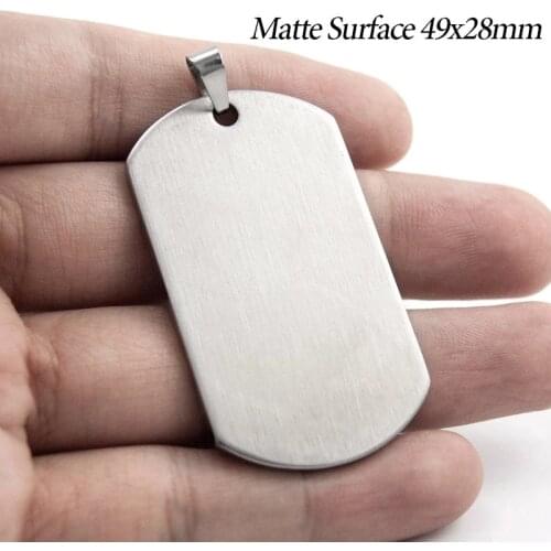 100% Stainless Steel Dogtag Soldier Pendant For Identifier Metal Dogtags For Men Military Plates Matte Surface Wholesale 10pcs
