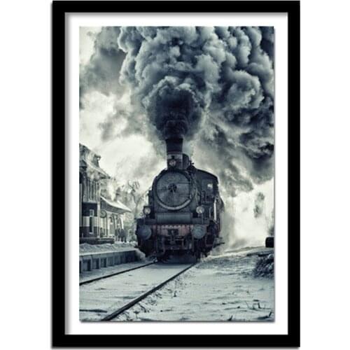 Full Square/Round Drill 5D DIY Diamond Painting "Landscape Train" Embroidery Cross Stitch Home Decor Gift A01198