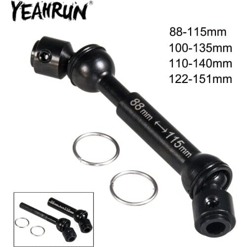 YEAHRUN 2PCS Stainless Steel Drive Shaft 88-115mm 100-135mm 110-140mm 122-151mm for 1/10 RC Crawler Axial SCX10 D90 TRX4