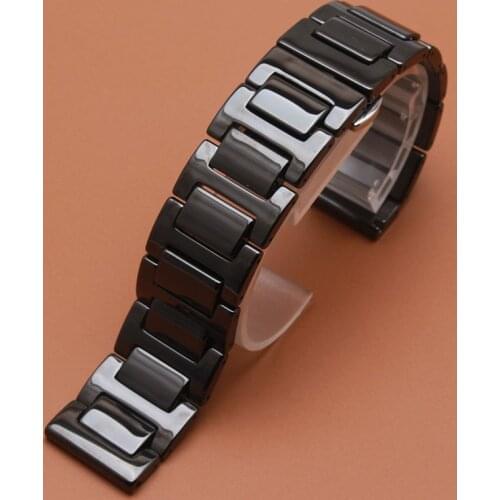 High new Quality Ceramic Watchband 20mm 22mm Mens Black Watch band For Samsung Gear S2 beautiful polished watch strpas bracelets