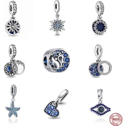 New European Summer Ocean Eye Starfish Moon Bead Fit Original Pandora charms Silver 925 Bracelets Women DIY Jewelry Accessories