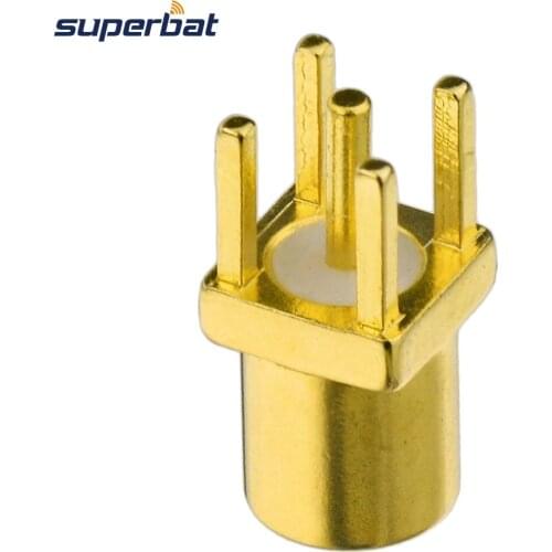 Superbat 10cs MMCX thru hole Jack PCB Mount with solder post RF Connector
