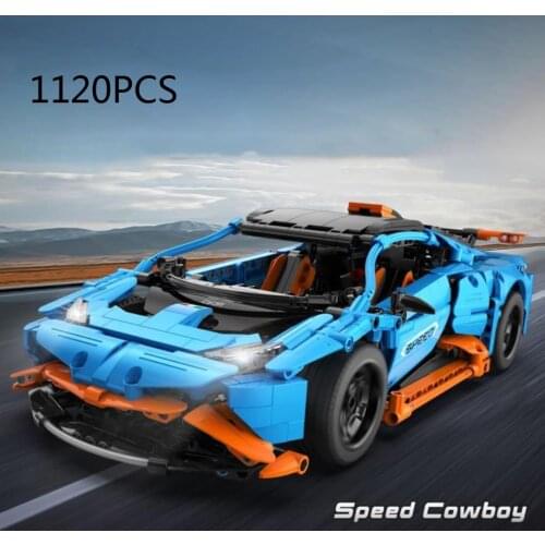 Technical 1:12 Scale bull logo lambor Huracan super sport car building block 2.4Ghz radio remote control vehicle brick rc toy