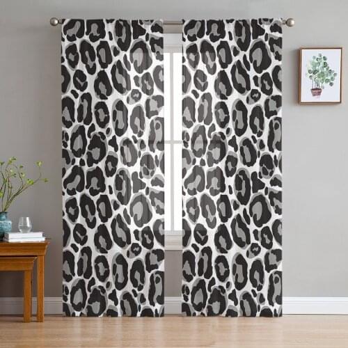 Animal Skin Texture Window Treatment Tulle Modern Sheer Curtains for Kitchen Living Room the Bedroom Curtains Decoration