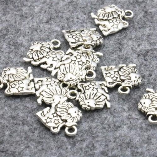 10PCS Hot Copper Lion-Shaped Lucky DIY Loose Finding Accessories Fashion Jewelry Making Design 12x14mm Women Girls Gifts Pendant