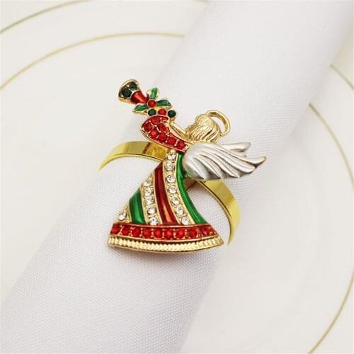 12PCS/Metal Angel trumpet napkin ring table top decoration Western food etiquette decorations for reception wedding banquet