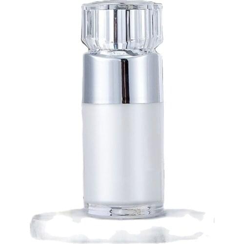 15ml pearl white acrylic diamond shape lid for serum/lotion/emulsion/foundation/ skin care cosmetic packing plastic bottle
