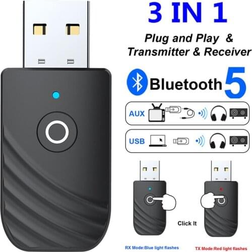 3 In 1 Audio Bluetooth Adapter Transmitter Bluetooth 5.0 EDR Receiver Bluetooth Car Kit Transmitter To TV PC MP3 Cars Speakers