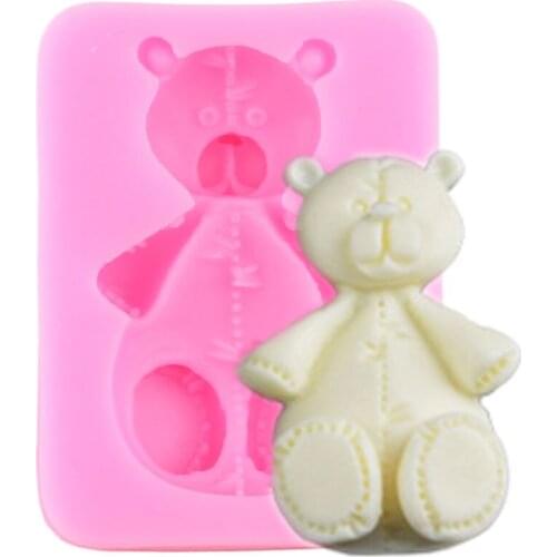 3D Cartoon Bear Silicone Mold Animal Polymer Clay Soap Molds Fondant Cake Decorating Tools DIY Candy Chocolate Gumpaste Moulds