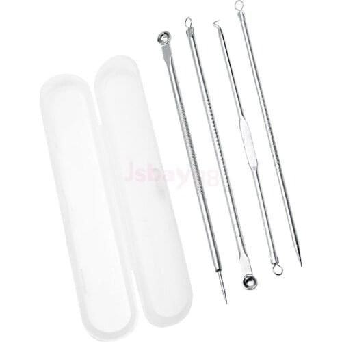 4Pcs/Set Stainless Steel Blackhead Remover Tool Set Pimple Blemish Comedone Acne Extractor