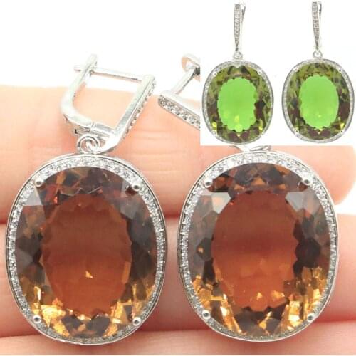40x21mm 2019 New Designed 22x18mm Created Color Changing Spinel Zultanite CZ Gift For Womans Silver Earrings