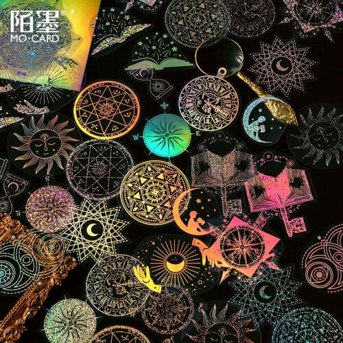 45Sheets/PACK Kawaii Cute Shiny Gold Magic Unicorn PET Stickers Card Scrapbooking School Office Supplies Bullet Journal sl2957