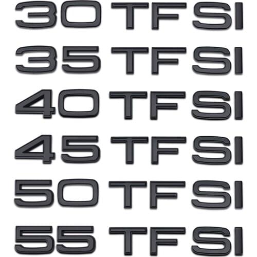 55 50 45 40 35 30 TFSI Logo Letters Word Trunk Sticker For Audi A3 A4 A5 A6 A7 A8 S4 S5 S3 S6 S7 S8 RS3 RS4 RS5 RS6 RS7 TT Q3 Q5