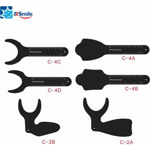 6Pcs/Box Aluminium Alloy Laser Engraving Font Black Background Dental Photography Contrast