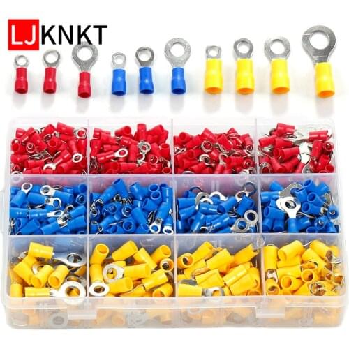 735/490pcs Ring Terminal Electrical Wire cable Crimp Connector Copper RV Insulated Type O Cold pressing Kit