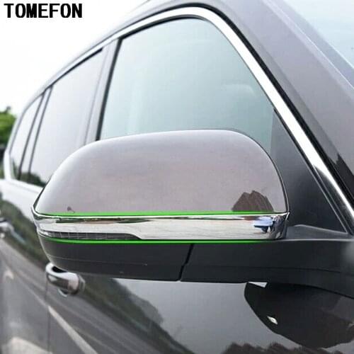 Accessories For Volkswagen VW Atlas Teramont 2017 2018 ABS Side Door Mirror Cover Stripe Trim Rearview Mirror Caps Sticker