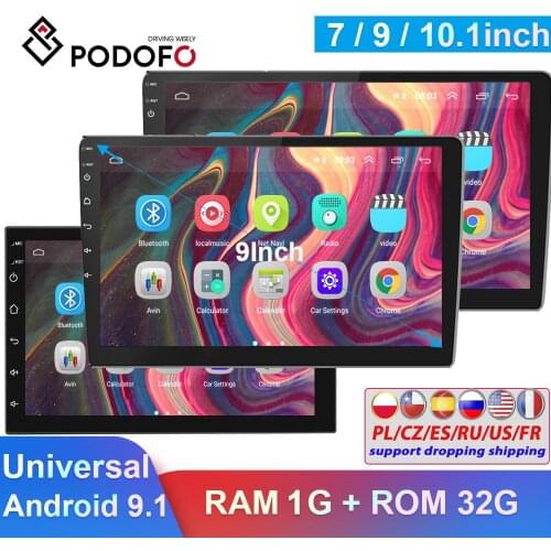 Podofo 2Din Car Radio Android Car GPS Multimedia Video Player Universal For VW Volkswagen Toyota Nissan Polo Golf Ford Autoradio