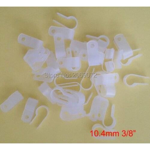 Various Size 3/8'' 100pcs White Nylon Cable Clamp Car Audio Wire Clip Hose Mounts